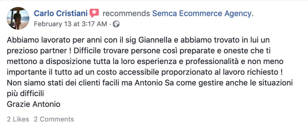 recensione clienti digital marketing consulenza