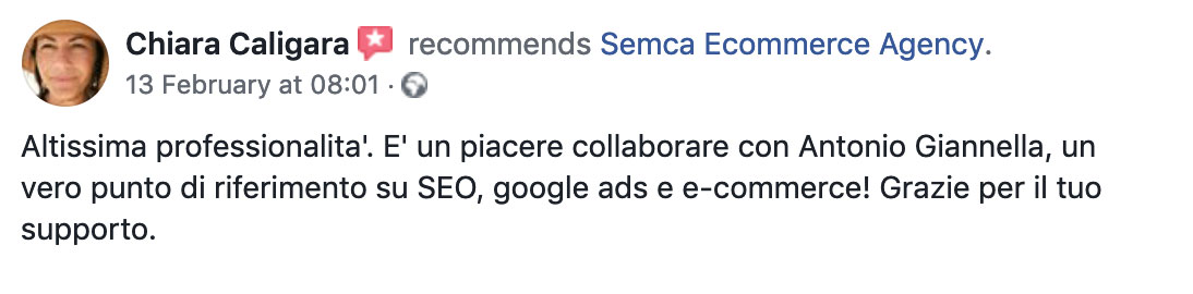 recensione clienti digital marketing consulenza