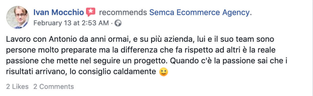 recensione clienti digital marketing consulenza