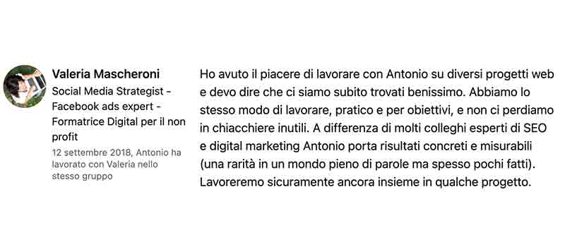 recensione cliente IN 10